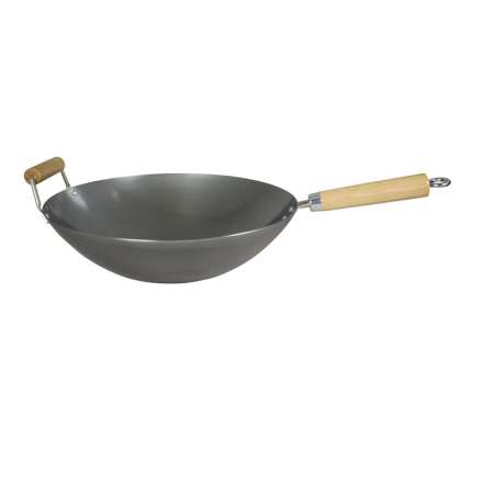 WOK AÇO CARBONO C/C+PEGA 34CM